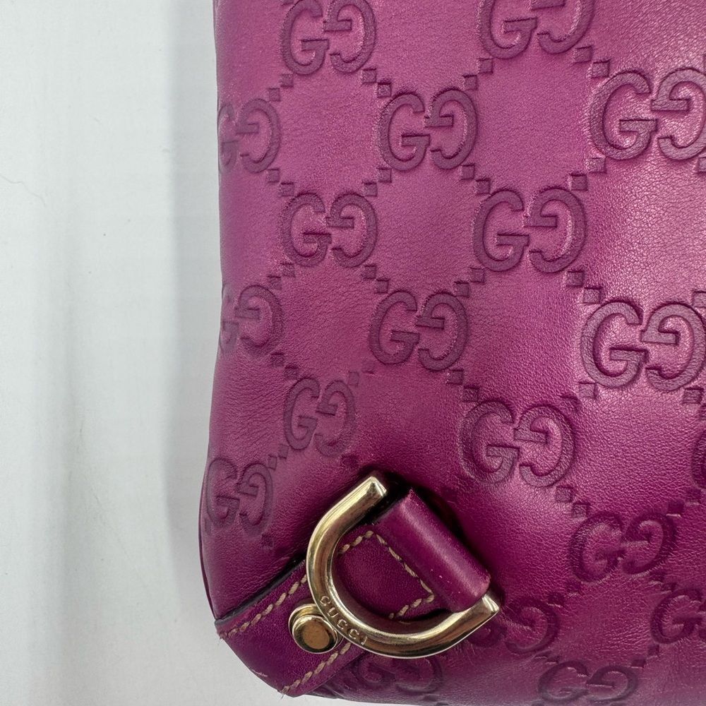 Gucci Magenta Purple Guccisima GG Signature Abbey D Ring Crossbody Messenger Bag - Picture 12 of 16